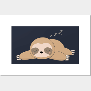 Kawaii Lazy Sloth T-Shirt Posters and Art